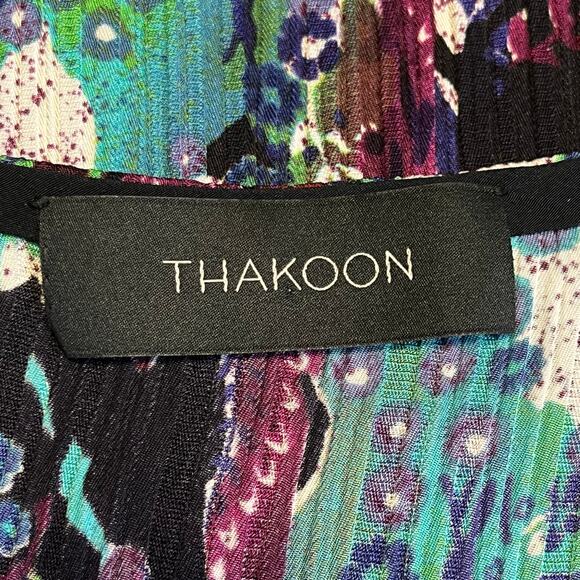Thakoon Women's Multicolored Artsy Print Lose Fit Statement Blouse Small - Picture 6 of 6
